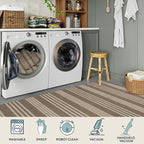 Lahome Striped Washable Runner Rug, 2x8 Easy Jute Hallway Kitchen Runner - Image 4