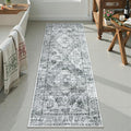 Uphome Bathroom Rugs Runner, Distressed Farmhouse Boho Gray Bath Mat, Non Slip by Uphome