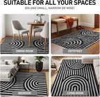 Rugshop Abstract Arch Shag Area Rug Anthracite Dark Gray 5' x 7' Great - Image 4
