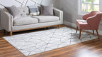 Rugs.com Lattice Trellis Collection Rug – 3' x 5' White Low-Pile Rug Perfect - Image 7