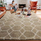 ONASAR Living Room Area Rug 6x9, Large Beige and White Geometric Floor Rugs - Image 8