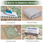 Luxury 5' x 7' Green Washable Area Rugs, Boho Low Pile Easy Clean Non-Slip Rug - Image 9