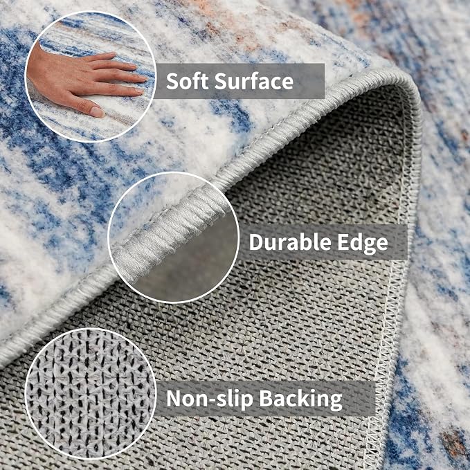 3x8 Washable Runner Rug for Family: Easy-to-Clean Runners for Hallway Entryway - Image 5