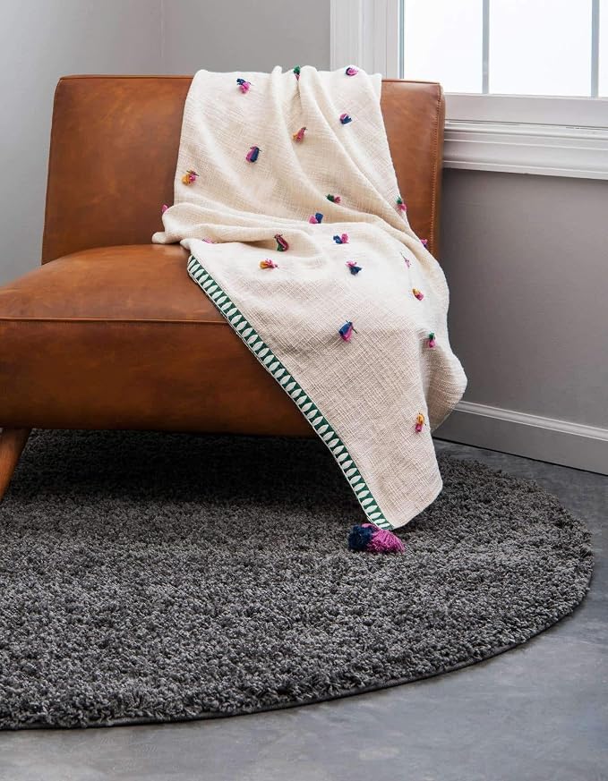 Unique Loom Solid Shag Collection Area Rug - Image 3