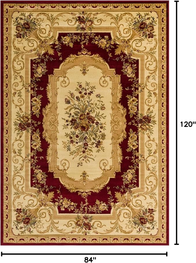 Rugs.com Chateau Collection Rug – 7' x 10' Red Medium Rug Perfect - Image 2