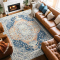 Large Area Rugs 8x10, Low Pile Washable Rugs, Soft Vintage Distressed Rugs by Beglad