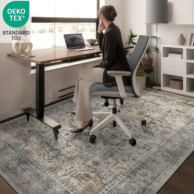 5x7 Machine Washable Area Rug for Living Room, Kids and Pets Friendly for - Image 3