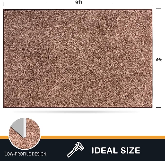 PURRUGS Easy Care Area Rug 6ft x 9ft, Non-Slip Washable Entryway Rug, Stain - Image 2