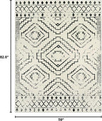 Wonnitar Moroccan Washable Rugs 5x7, Large White Tribal Area Rug - Image 2