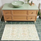Sage Green Soft Bedside Non Slip Washable Rugs, 2x3 Farmhouse Small Rug - Image 3