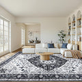 Washable Rug 9x12, Boho Vintage Oriental Washable Rugs, Collapsible Area Rug by chunsemeiju