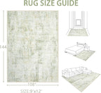 Area Rugs 9x12 Living Room: Washable Rug Modern Abstract Large Rugs Soft Non - Image 2