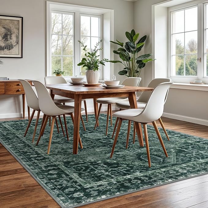 KOZYFLY Boho Area Rug 6x9 Ft Thin Washable Rugs - Image 2