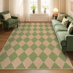 Lahome Checkered Washable Rugs 5x7, Farmhouse Non Slip Non Shedding Floor Carpet - Image 3