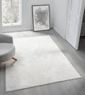 Adel Modern Area Rug for Living Room, 5x7 Rustic Distressed Abstract Cream by RUGGERRUGS