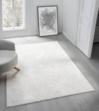 Adel Modern Area Rug for Living Room, 5x7 Rustic Distressed Abstract Cream by RUGGERRUGS
