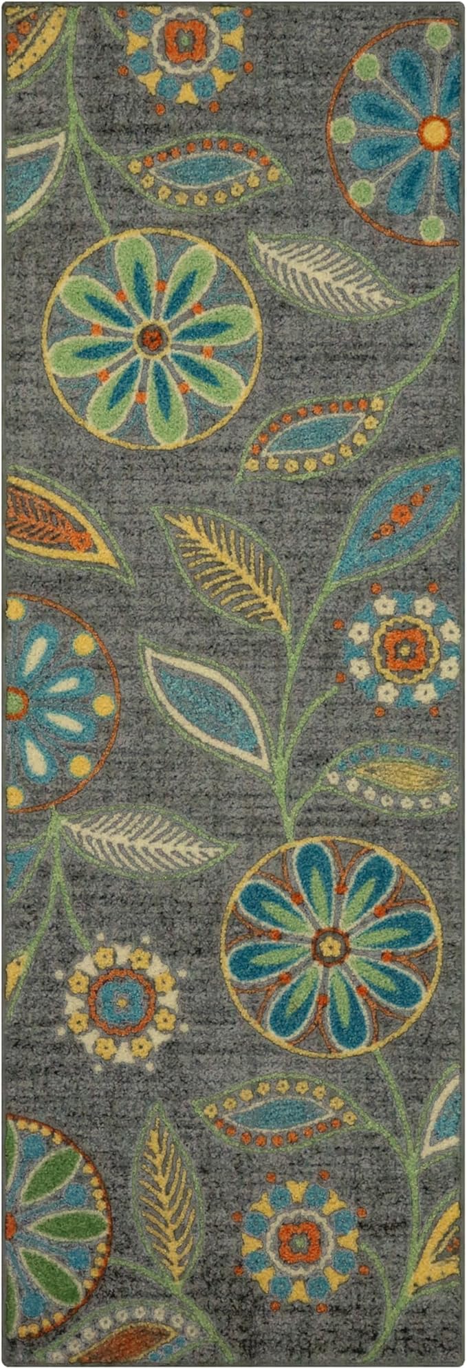 Maples Rugs Reggie Floral Runner Rug Non Slip Hallway Entry Carpet, 2 x 6 by MaplesRugs