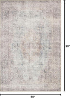 Loloi Loren Collection LQ-04 Silver/Slate 5'-0" x 7'-6" Area Rug - Image 2