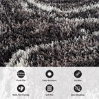 Rugshop Abstract Marble Shag Area Rug Anthracite Dark Gray 2' x 3' Ideal - Image 4