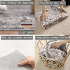 5x7 Washable Area Rug Gray Vintage Traditional Floor Cover Foldable Thin - Image 5