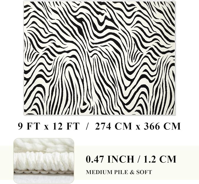 YIHOUSE 9×12 Ft Area Rugs for Living Room: Modern Washable Rug - Image 9