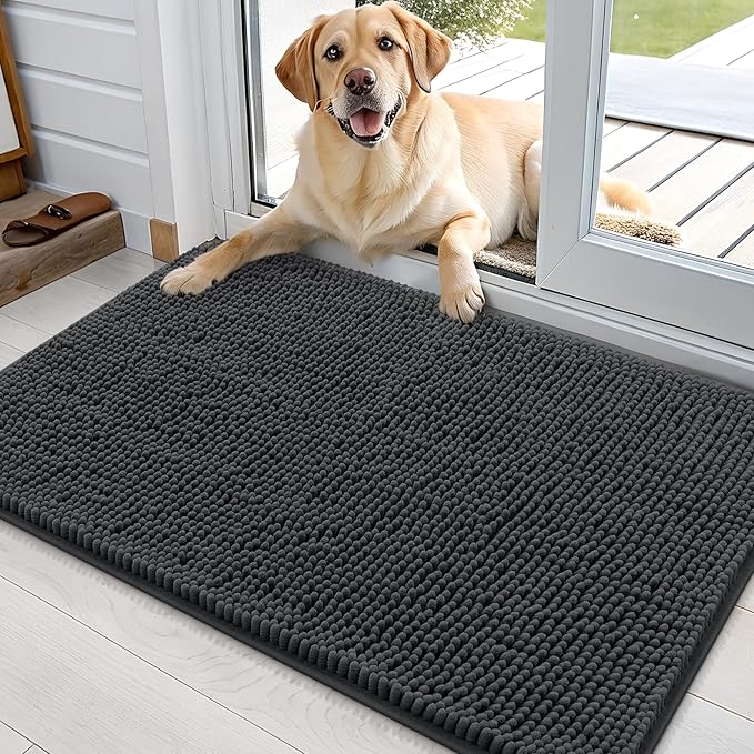 OLANLY Dog Door Mat for Muddy Paws 35x24, Absorbs Moisture and Dirt, Absorbent by OLANLY