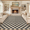 LIVEBOX 9x12 Area Rugs for Living Room, Checkered Non-Slip Washable Rugs by LIVEBOX