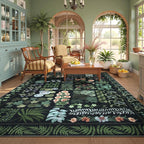 Boho Washable Living Room Bedroom Area Rug 8x10 Under Bed, Floral Large Living - Image 8