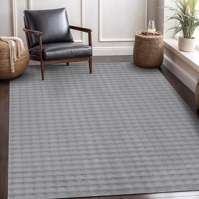 CAMILSON Modern Gray Non Slip Rug 4x6 Ultra Soft High Pile Area Rugs Non Skid - Image 6