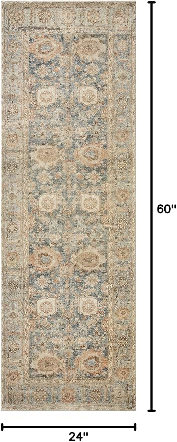 Loloi Margot Collection MAT-03 Ocean/Spice 2'-0" x 5'-0" Accent Rug feat. - Image 2