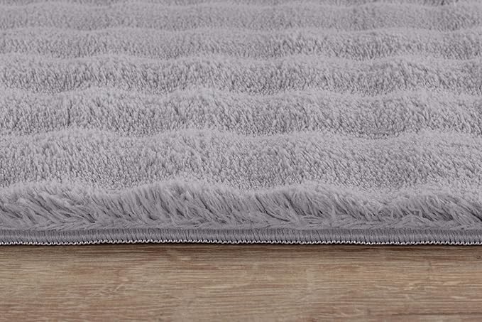 CAMILSON Modern Gray Non Slip Door Mat Rug 2x3 Ultra Soft High Pile Entryway - Image 7