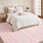 Nakagishi Pink Rugs for Bedroom Girls: 7x10 Washable Boho Large Neutral Cute - Image 4