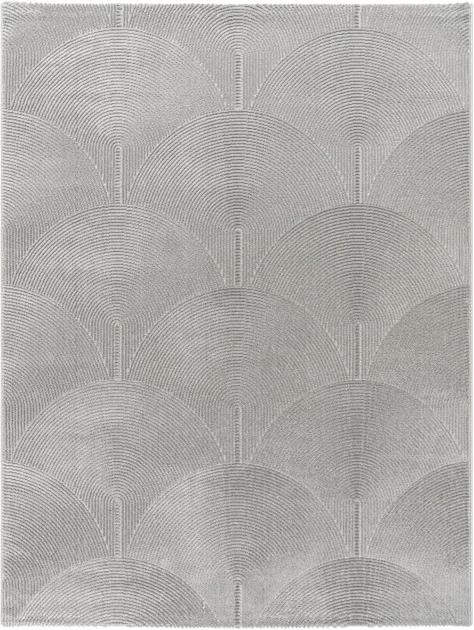Paco Home Modern Area Rug with Minimalist Arched Lines in Neutral Grey by PacoHome