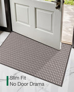 LUMI Handwoven Indoor Door Mat 24"x71", Non-Slip Low Profile Checkered Inside - Image 3