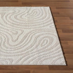 LUXE WEAVERS Geometric Swirl Cream 9x12 Area Rug High Low Modern Carpet - Image 7
