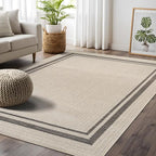 Beverly Rug Easy Jute Bordered Rug 10x14 Washable Large Indoor Outdoor Area Rugs - Image 9