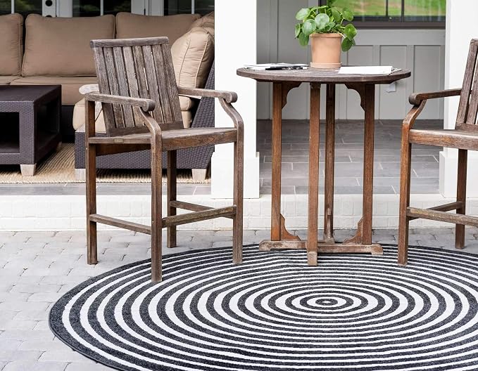 Unique Loom Sabrina Soto Outdoor Collection Geometric, Carved Area Rug - Image 2