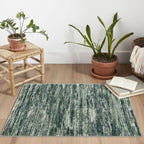 2x3 Modern Abstract Rug for Entryway, Dark Green Super Soft Small Area Rug - Image 2