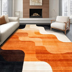 Flatwoven High Traffic Area Rug 5x7, Copper Black Burnt Orange Abstract Indoor by ODIKA
