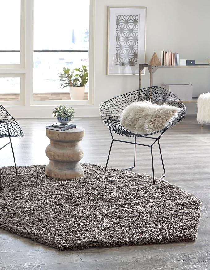 Unique Loom Solid Shag Collection Area Rug - Image 2