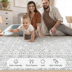 5x7 Area Rug Living Room: Washable Boho Geometric Moroccan Rug Neutral Modern - Image 4