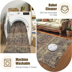 Washable Area Rug 4' x 6' Vintage Traditional Persian Mat - Image 7