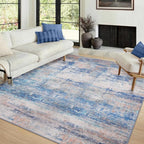 Abstract 3x5 Area Rug for Living Room Bedroom Entryway Blue - Image 9