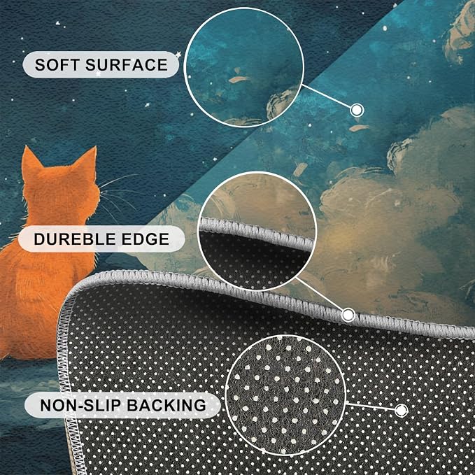 Orange Cat Rugs for Bedroom - Image 6