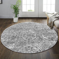 vivorug Round Rug 4ft Vintage-Inspired Round Area Rug Non-Slip Indoor Carpet by vivorug
