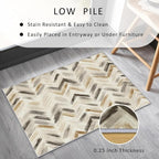 Washable 5x5 Chevron Rug Living Room, Modern Abstract Art Design Area Rugs - Image 5