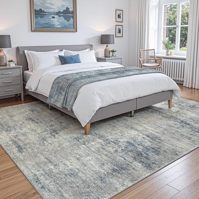 DEXI 8x10 Area Rug for Living Room, Modern Abstract Thin Washable Rug Indoor - Image 3
