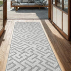 18ft Custom Runner Rug 27'' Wide | Pet Safe Grey Deco | Anti Slip Rubber Backed - Image 2