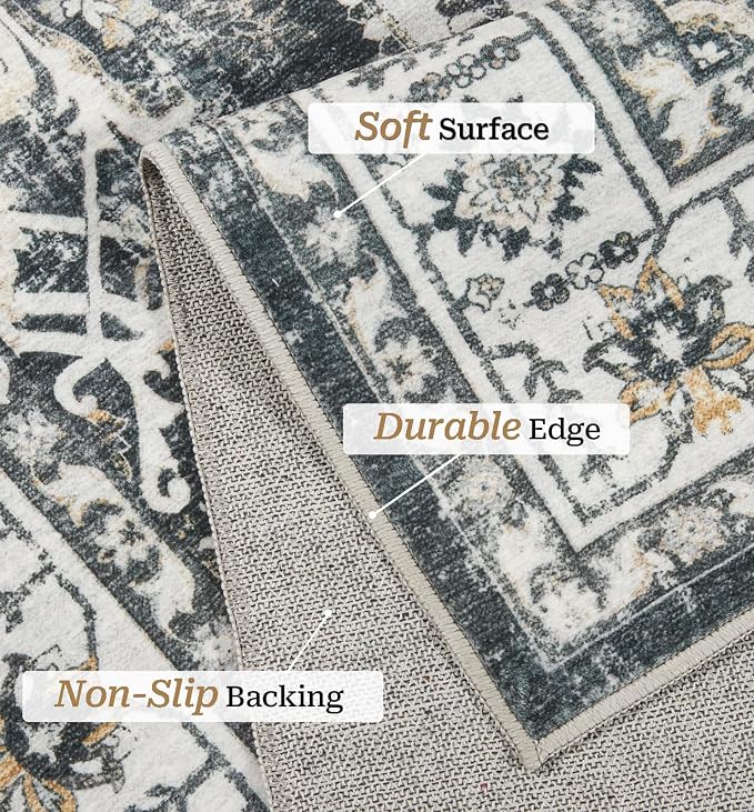 zesthome Washable Rug 6x9 Area Rugs, Stain Resistant Rugs - Image 4