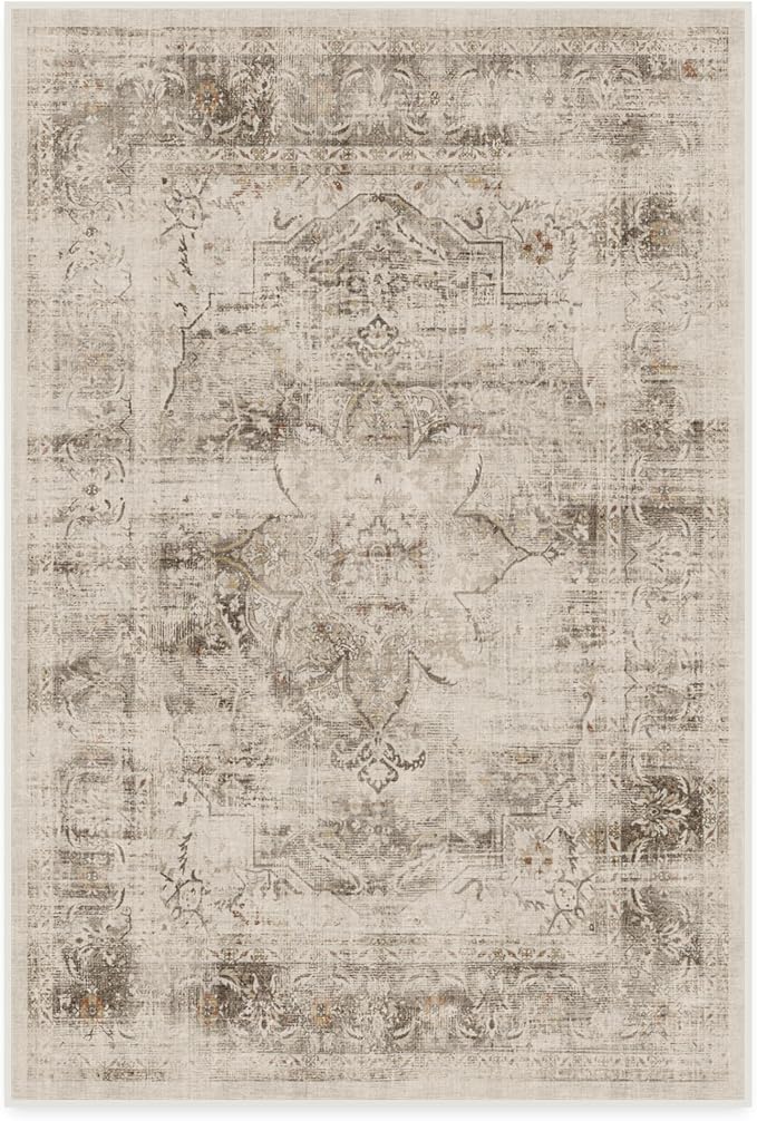 RUGGABLE Washable Vintage Area Rug – Sarrah Hazel 4x6, Stain-Resistant - Image 3